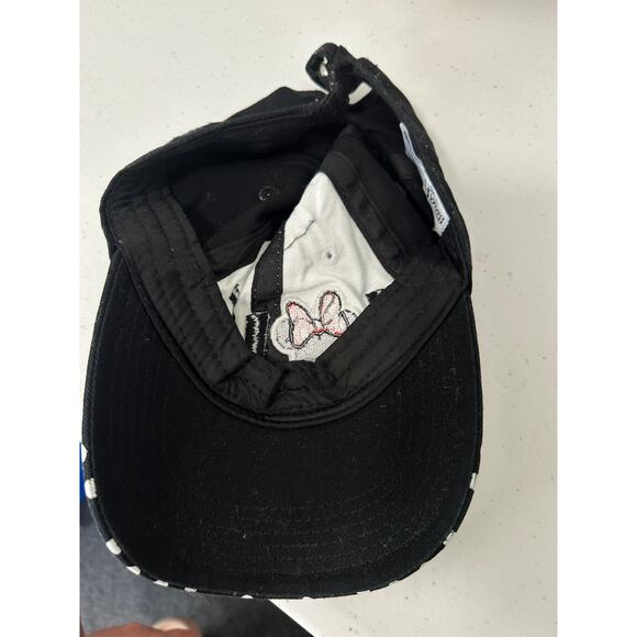 Disney Minnie Mouse Embroidered Polka Dot Baseball Cap Hat Adjustable - Picture 3 of 4